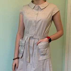 Khaki Knee-Length Dress